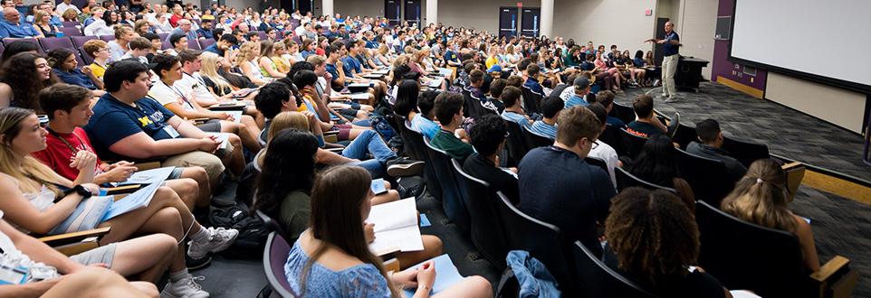 Students sitting in a lecture hall